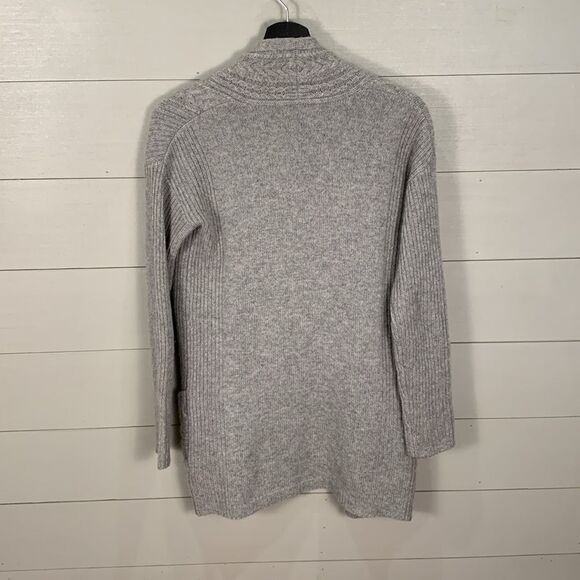 Tahari Longline grey open front cardigan 2-ply cashmere Womans size small - Picture 8 of 8